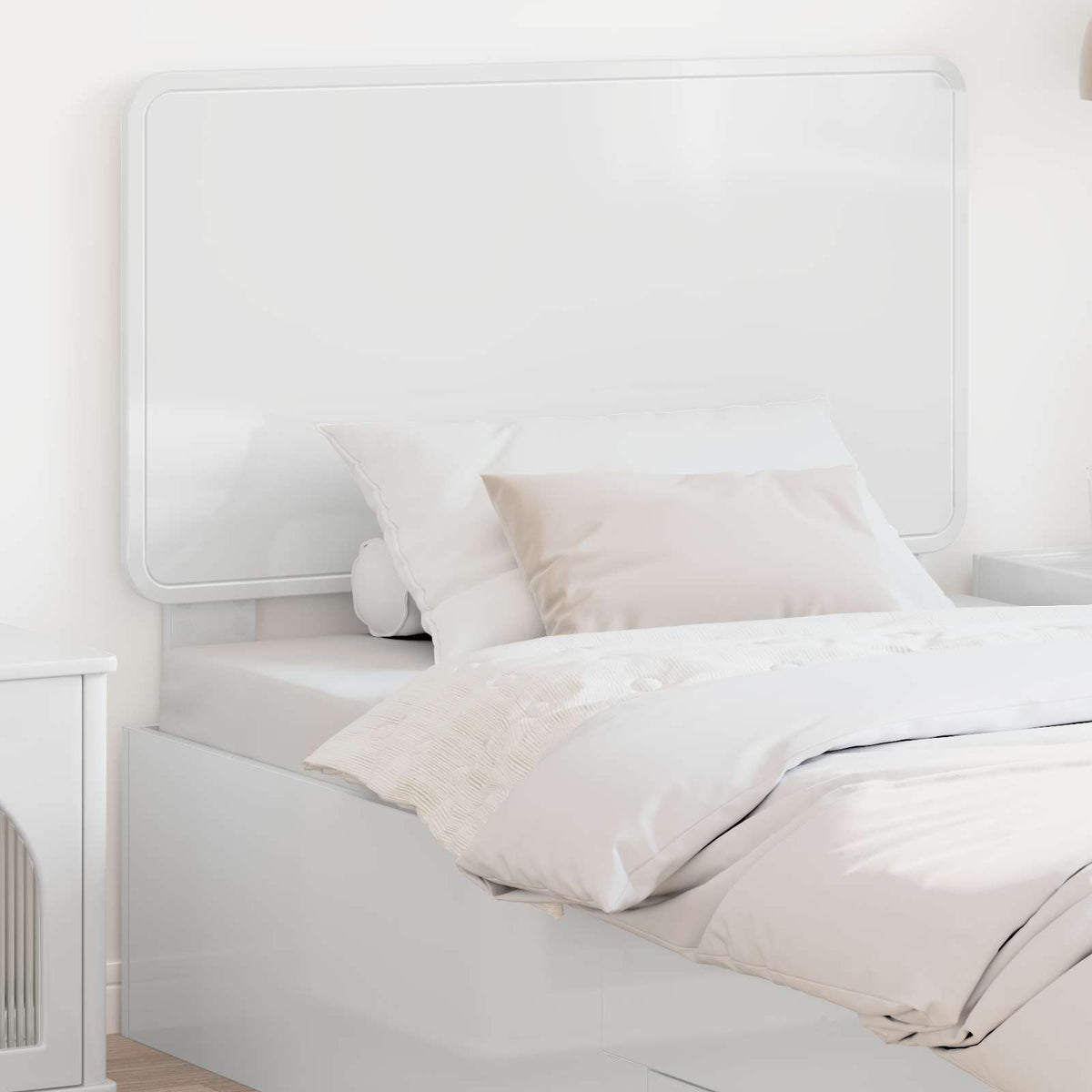vidaXL Headboard Engineered wood High gloss white
