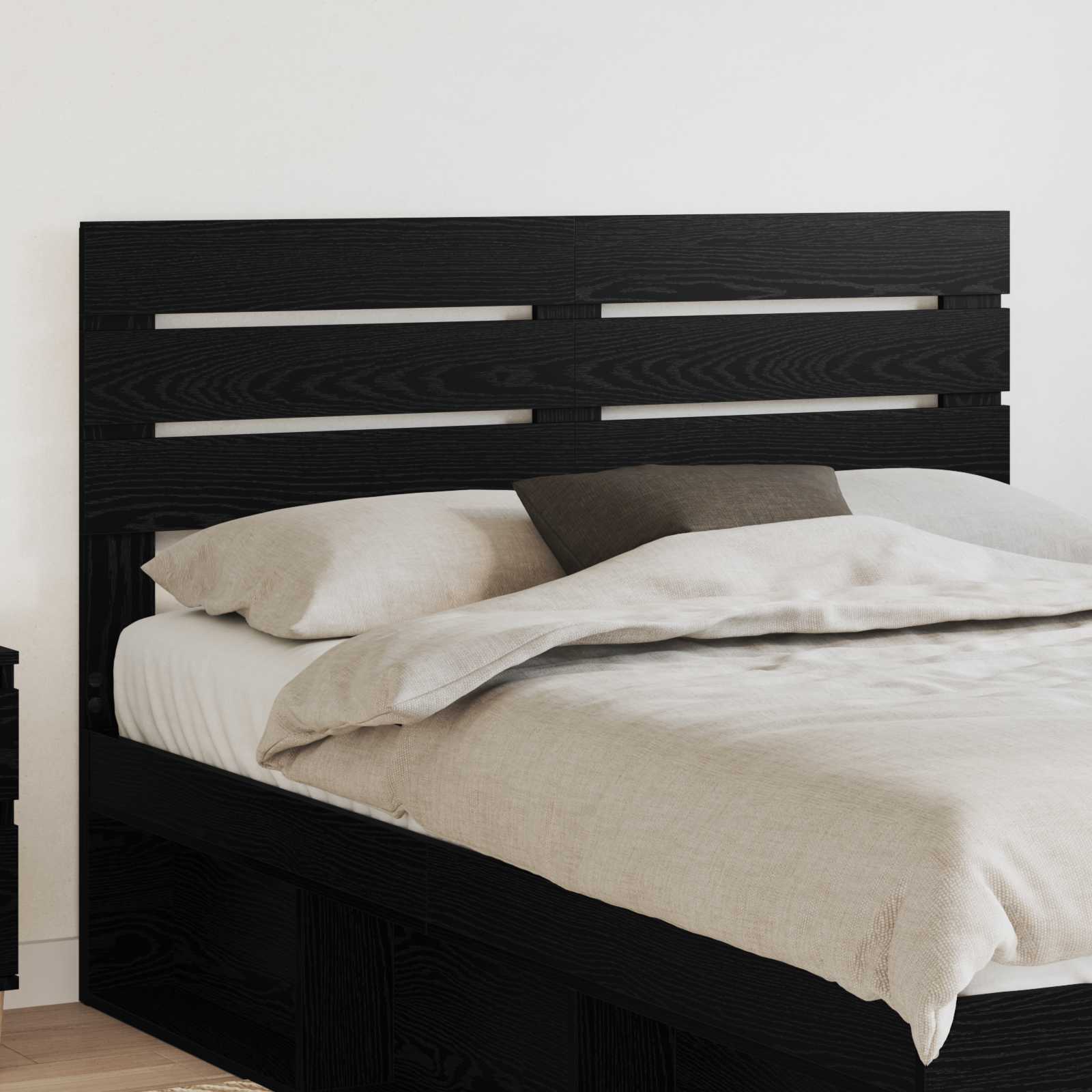vidaXL Headboard Black Oak Engineered wood 1