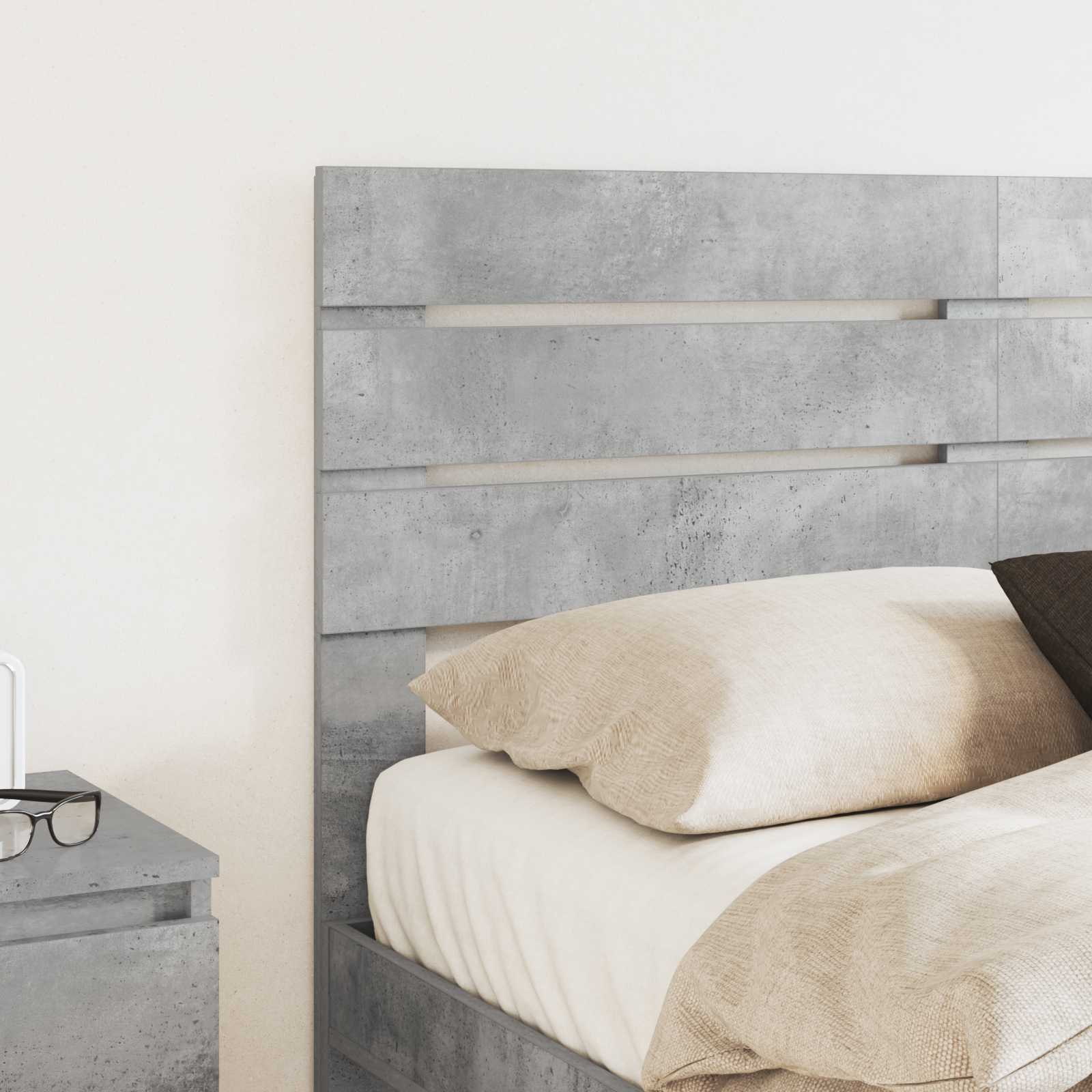 vidaXL Headboard Concrete Grey Engineered wood 3