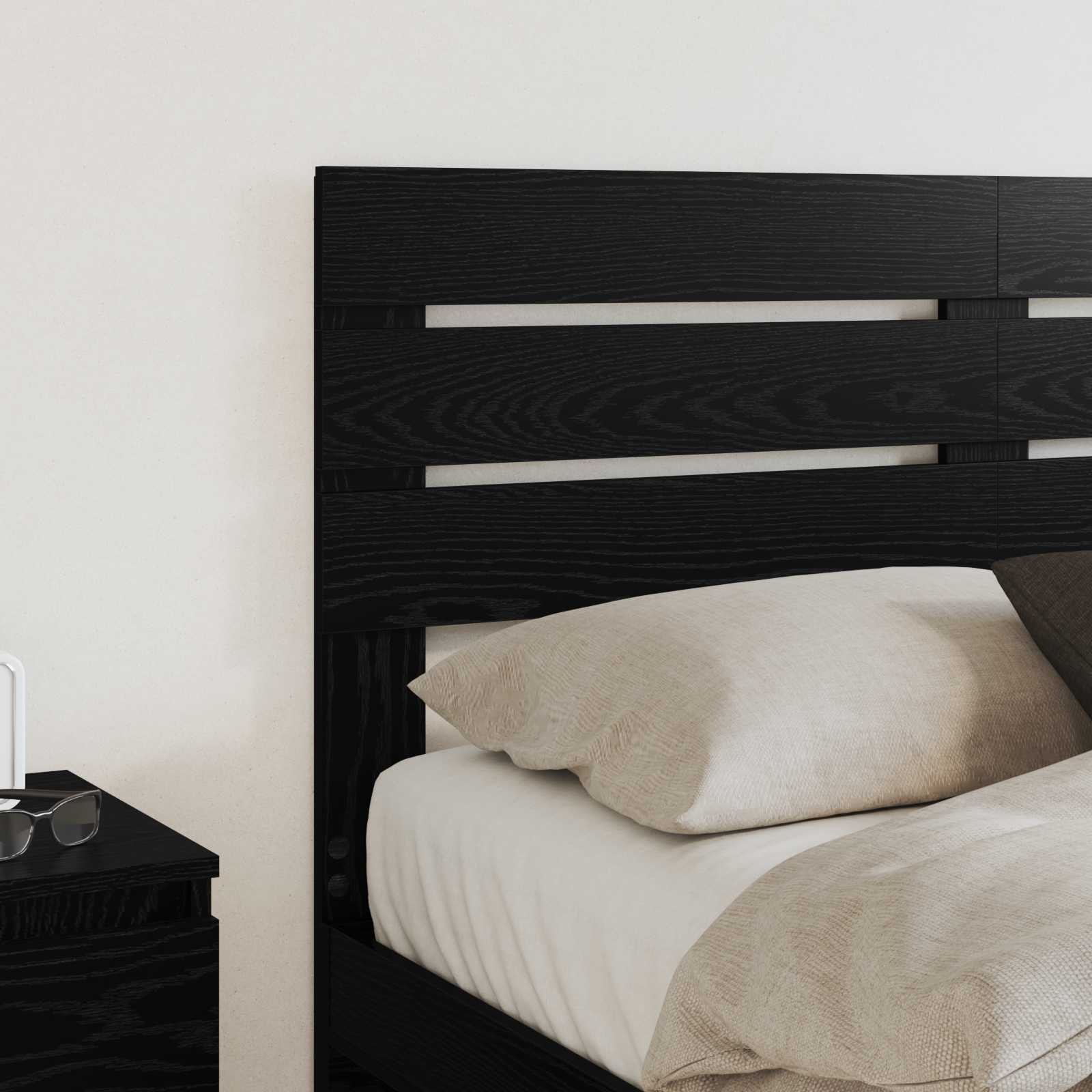 vidaXL Headboard Black Oak Engineered wood 3