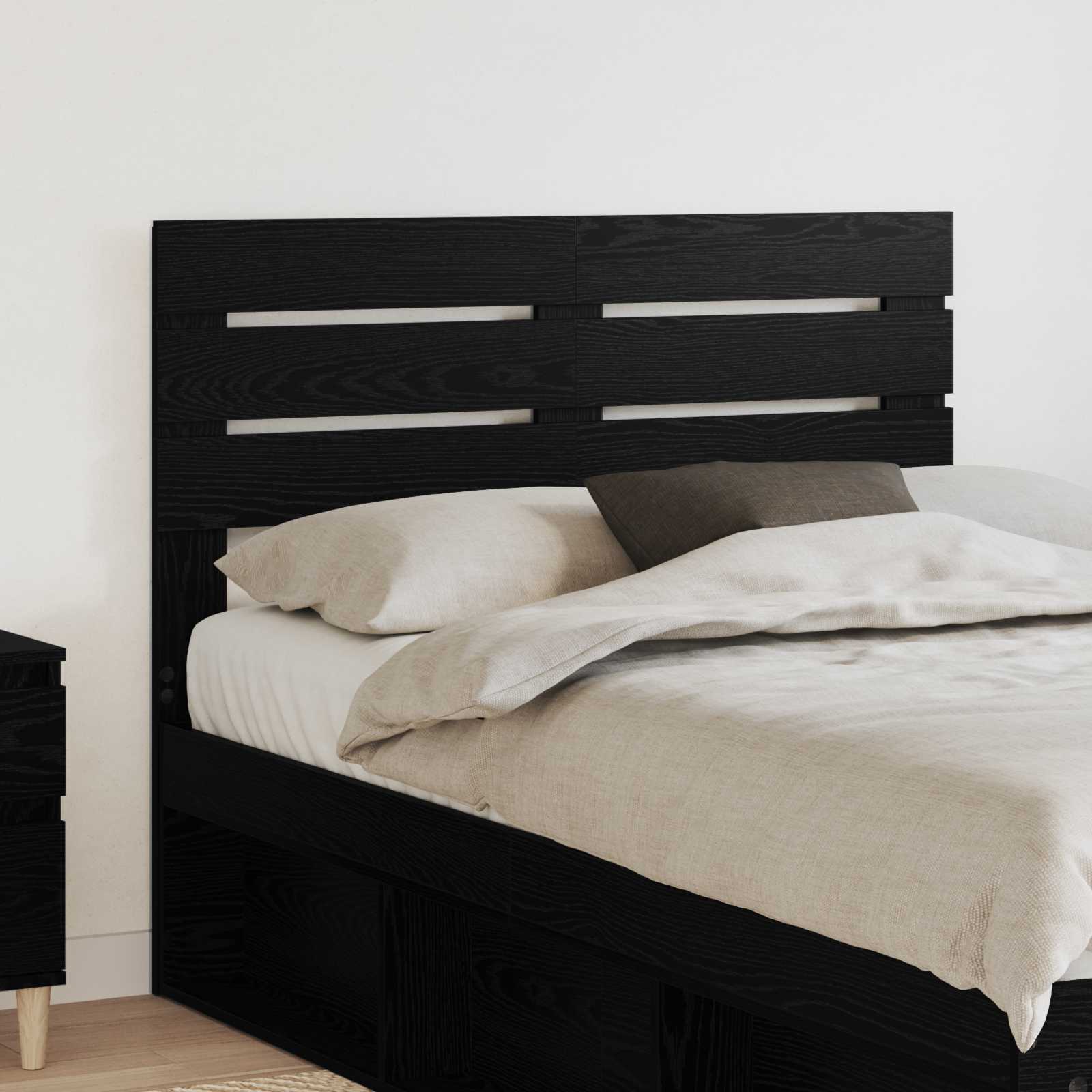 vidaXL Headboard Black Oak Engineered wood 1