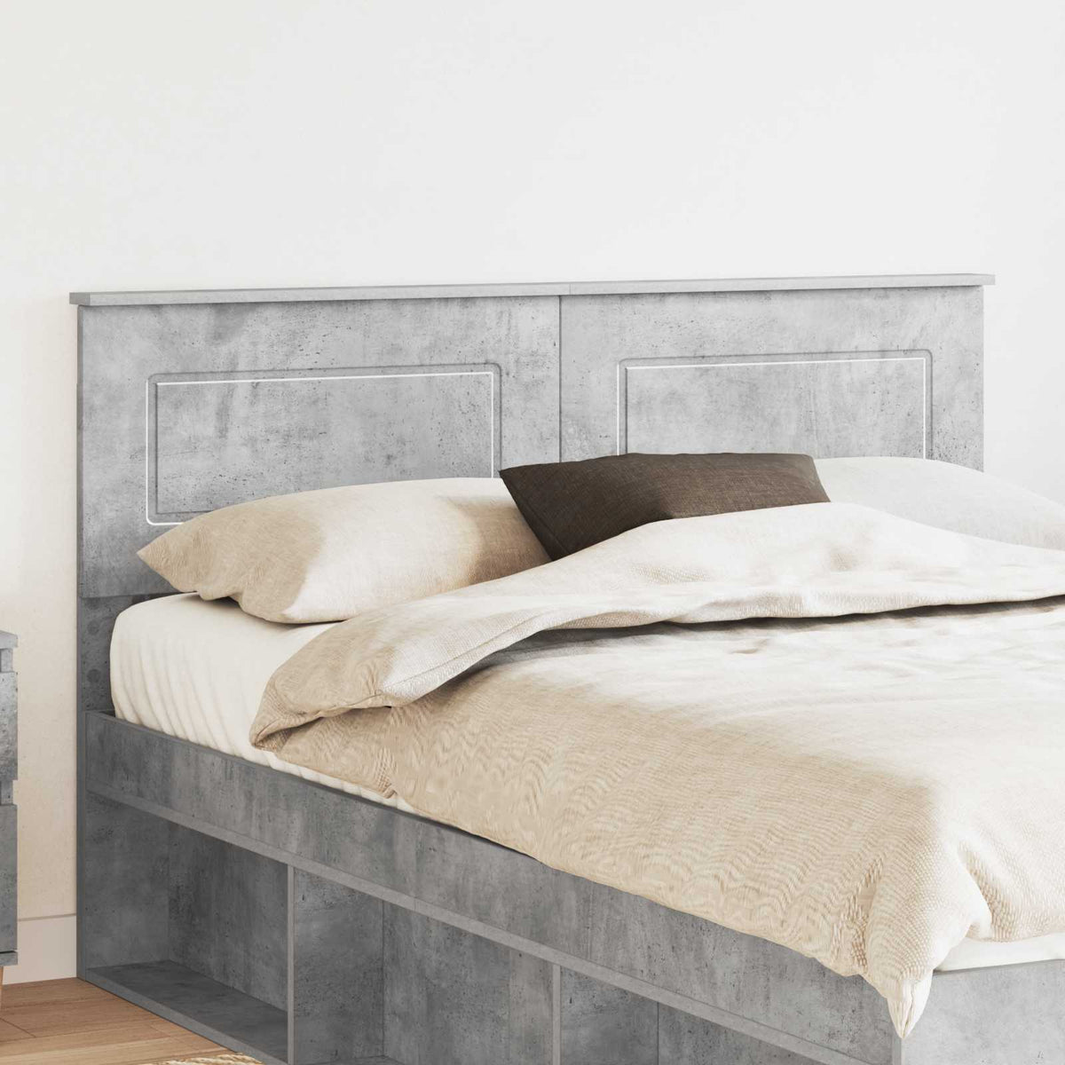 vidaXL Headboard Engineered wood Concrete grey