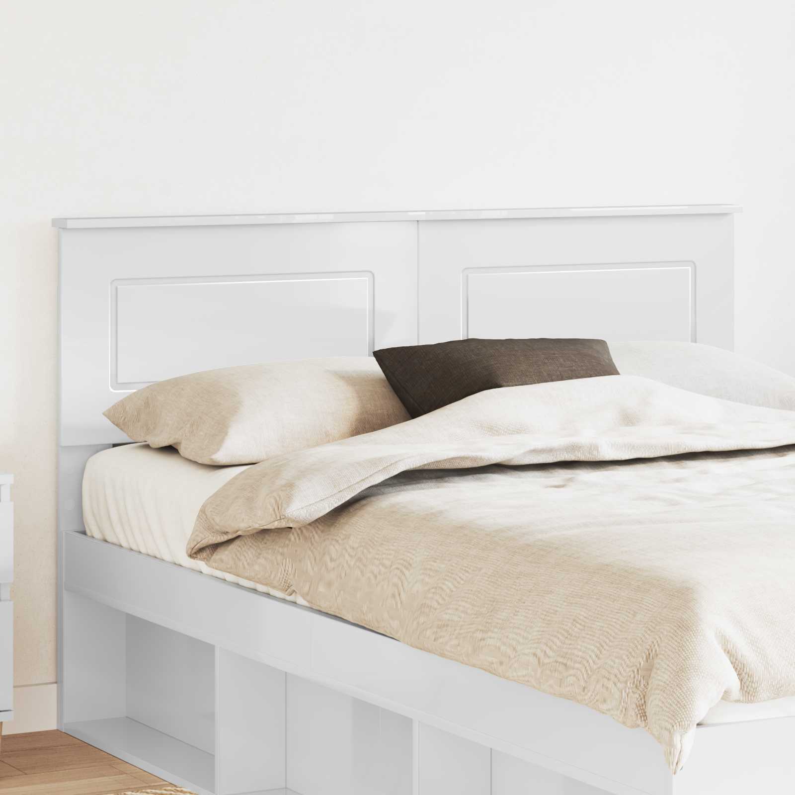vidaXL Headboard Gloss White Engineered wood 1