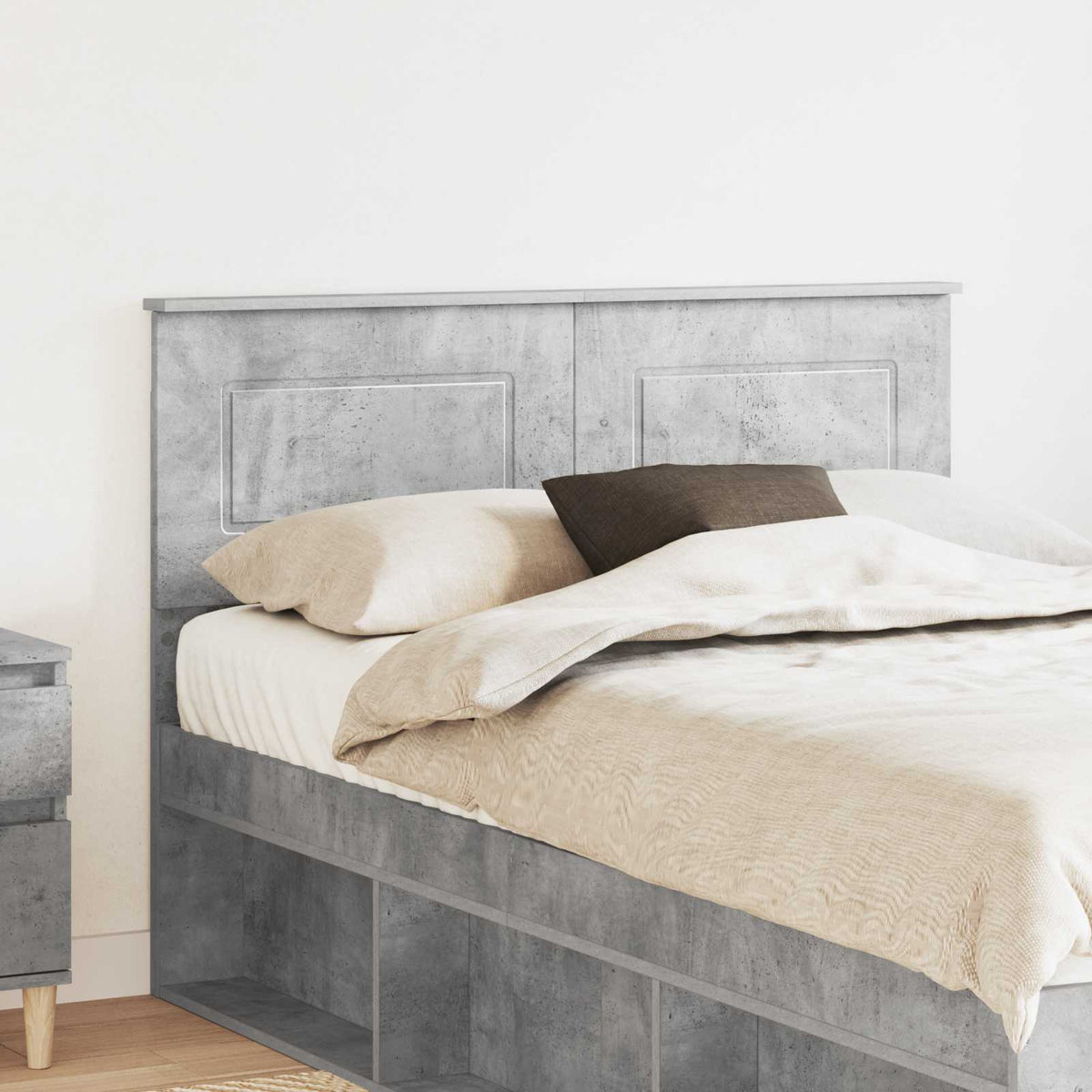 vidaXL Headboard Engineered wood Concrete grey