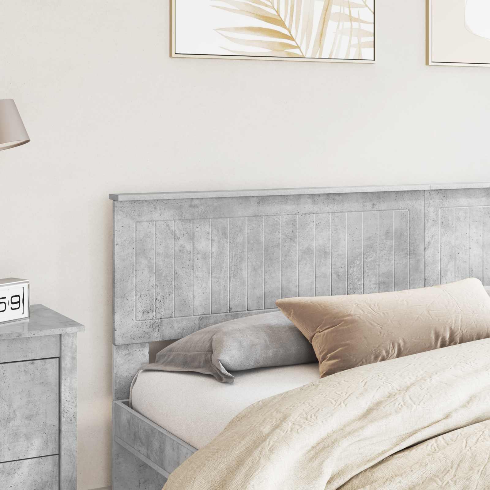 vidaXL Headboard Concrete Grey Engineered wood 3