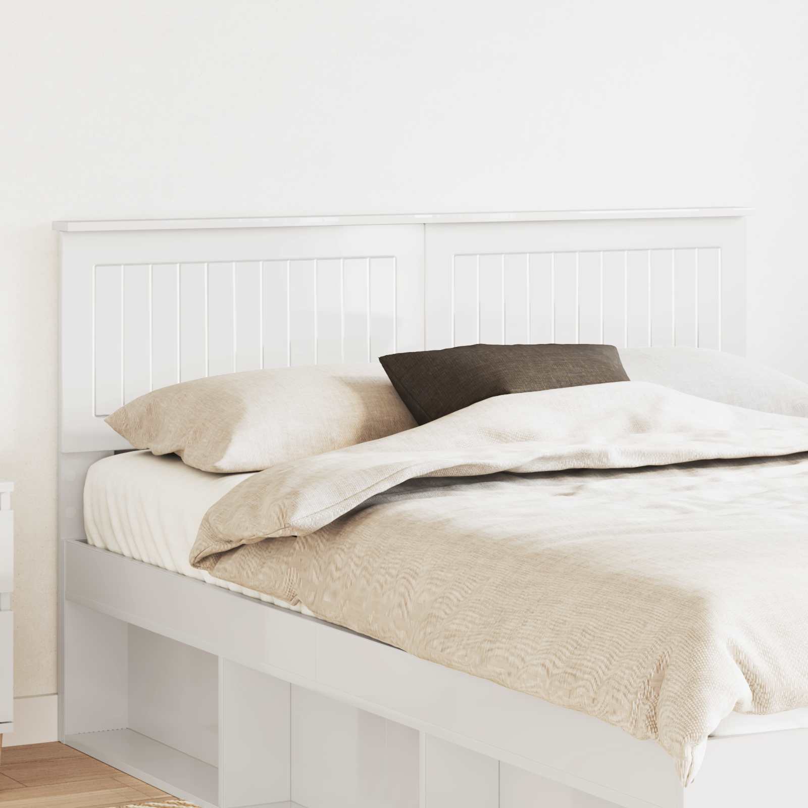 vidaXL Headboard Gloss White Engineered wood 1