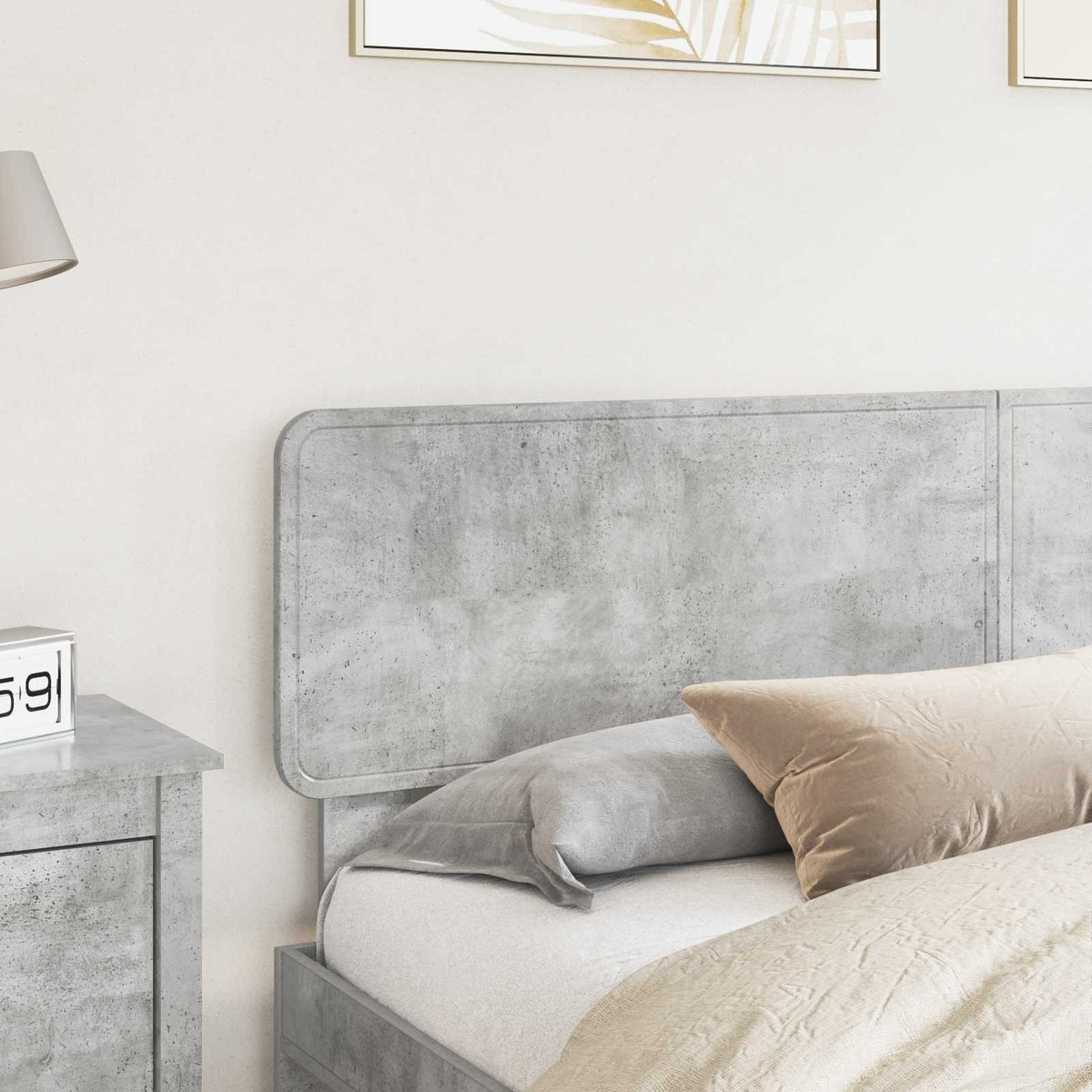 Headboard Engineered wood Concrete grey 200 cm