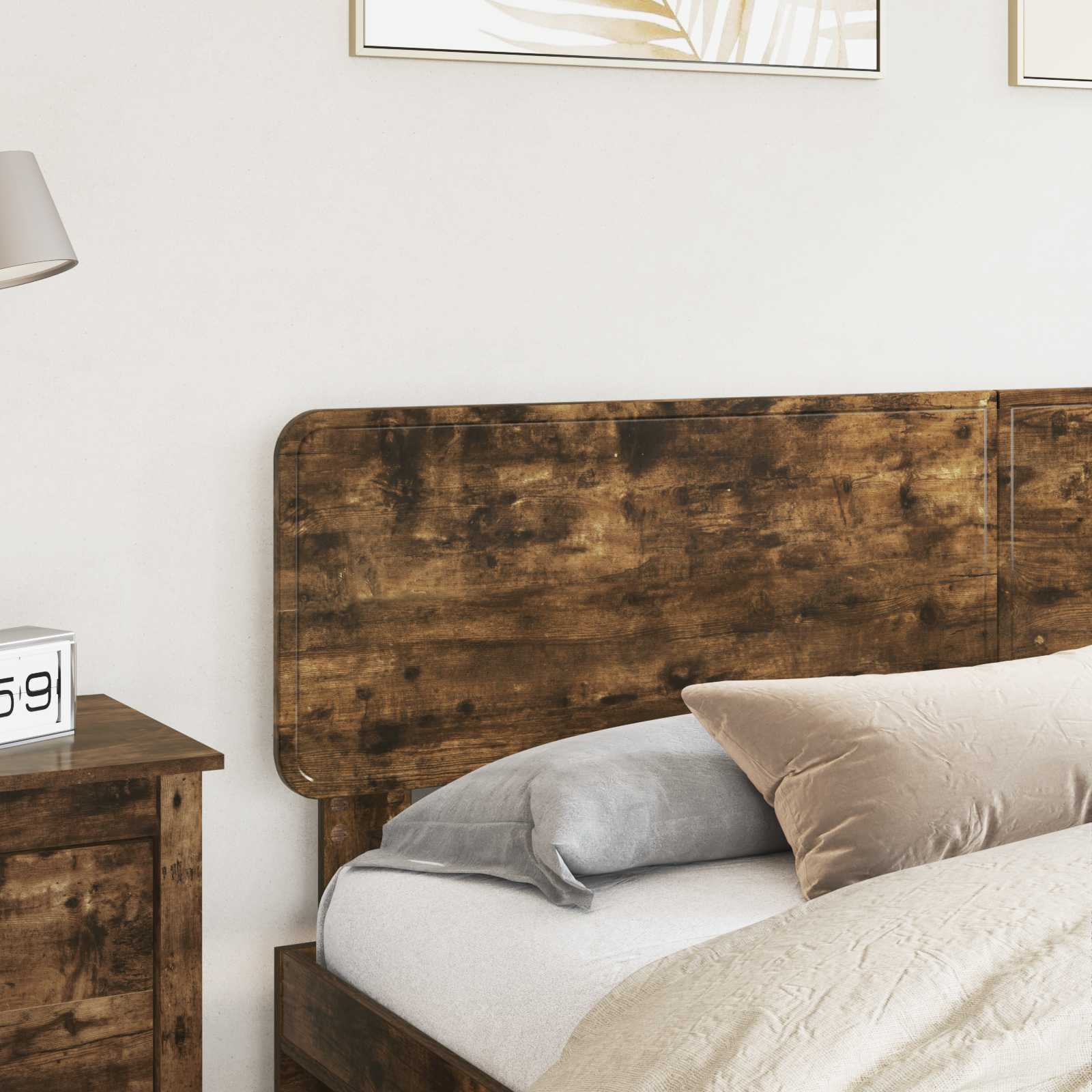 vidaXL Headboard Smoked Oak Engineered wood 3