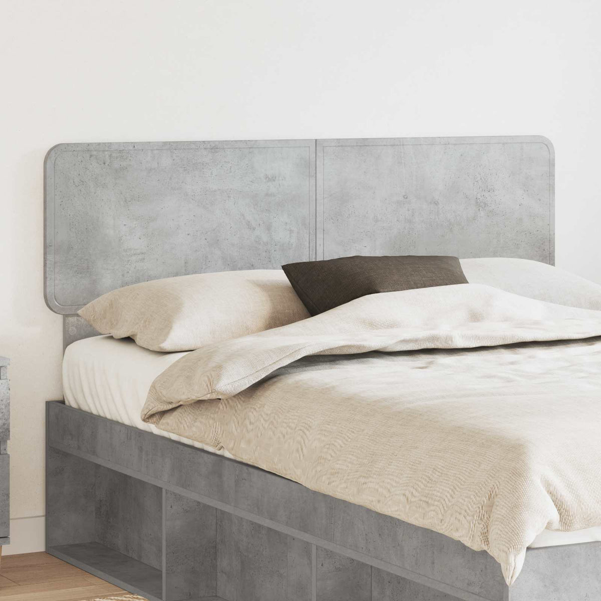vidaXL Headboard Engineered wood Concrete grey