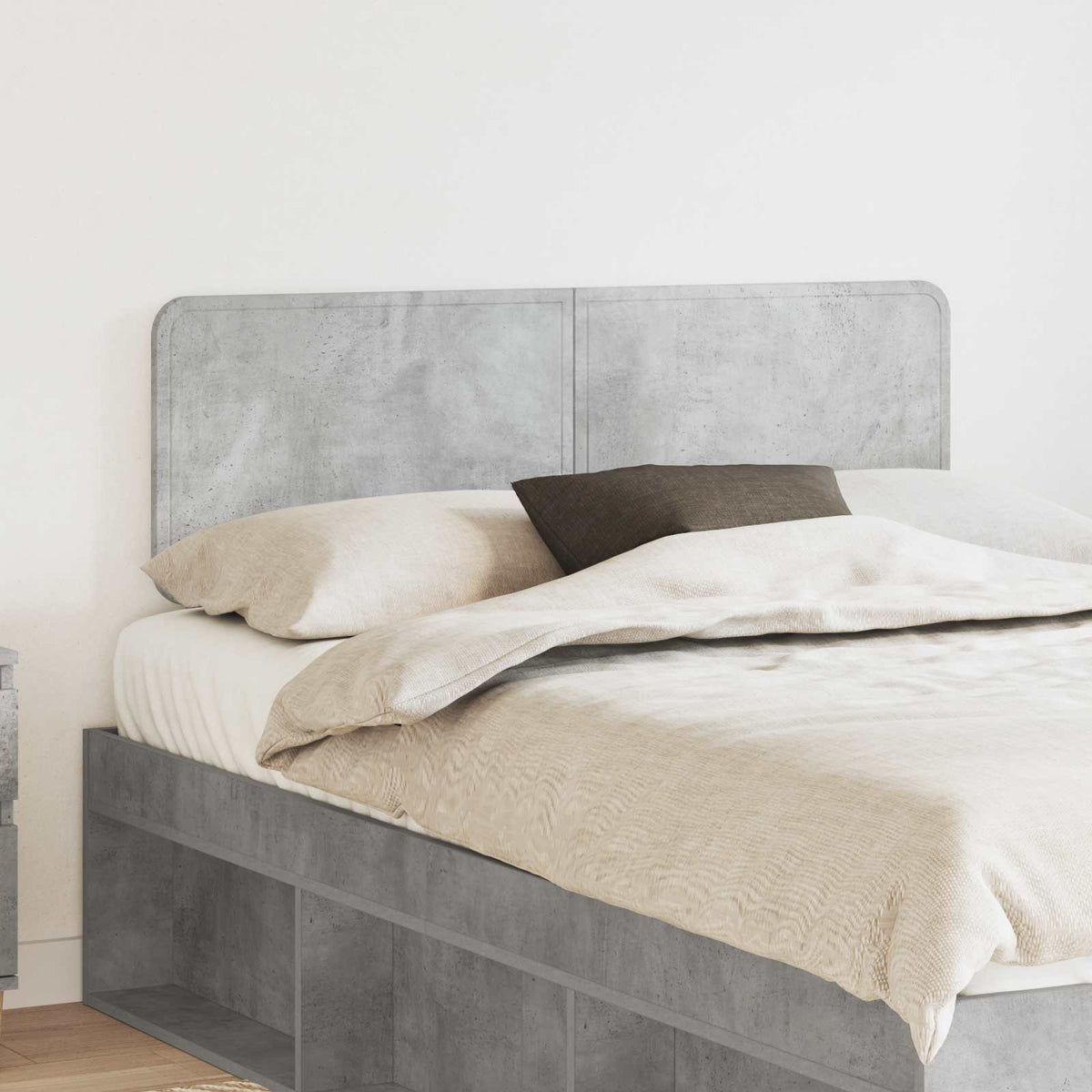 vidaXL Headboard Engineered wood Concrete grey