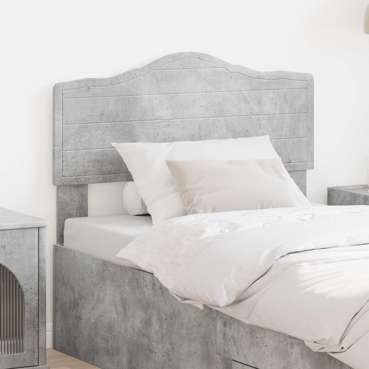 Headboard Engineered wood Concrete grey 90 cm