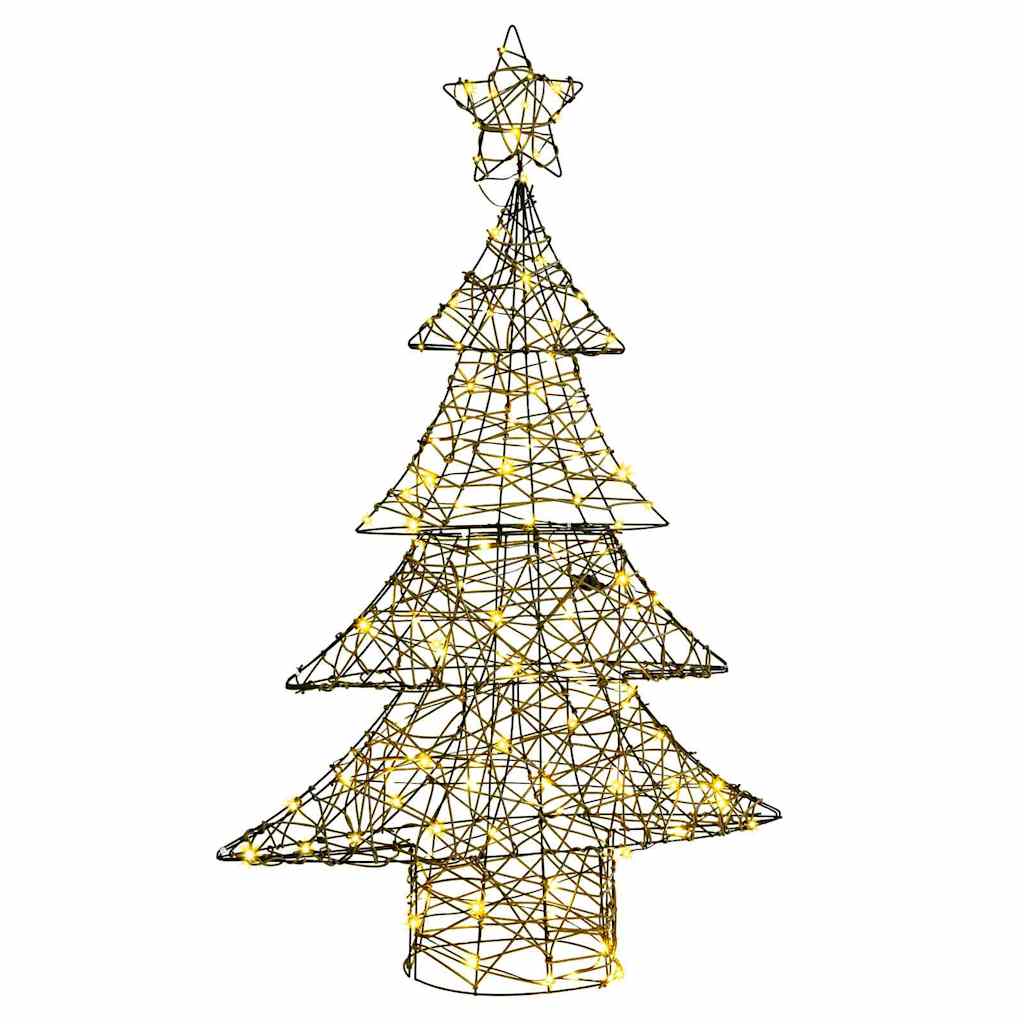 vidaXL Christmas Tree 120 LEDs Warm white 150 cm Rattan 2