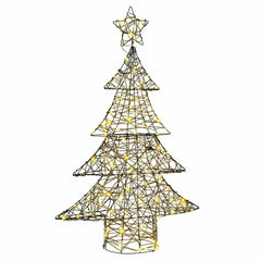 vidaXL Christmas Tree 120 LEDs Warm white 150 cm Rattan 2