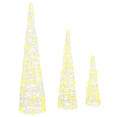 vidaXL Christmas Tree 3 pcs 90 LEDs Warm white 20 x 20 x 80 cm Acrylic 2
