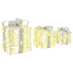 vidaXL Lighted Christmas Gift Box 3 pcs 150 LEDs Warm White 4