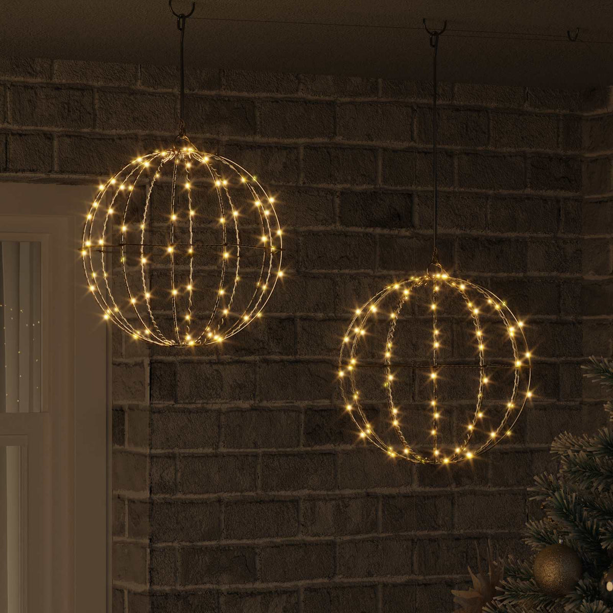 vidaXL Christmas Finial Light 2 pcs 192 LEDs Warm White 1