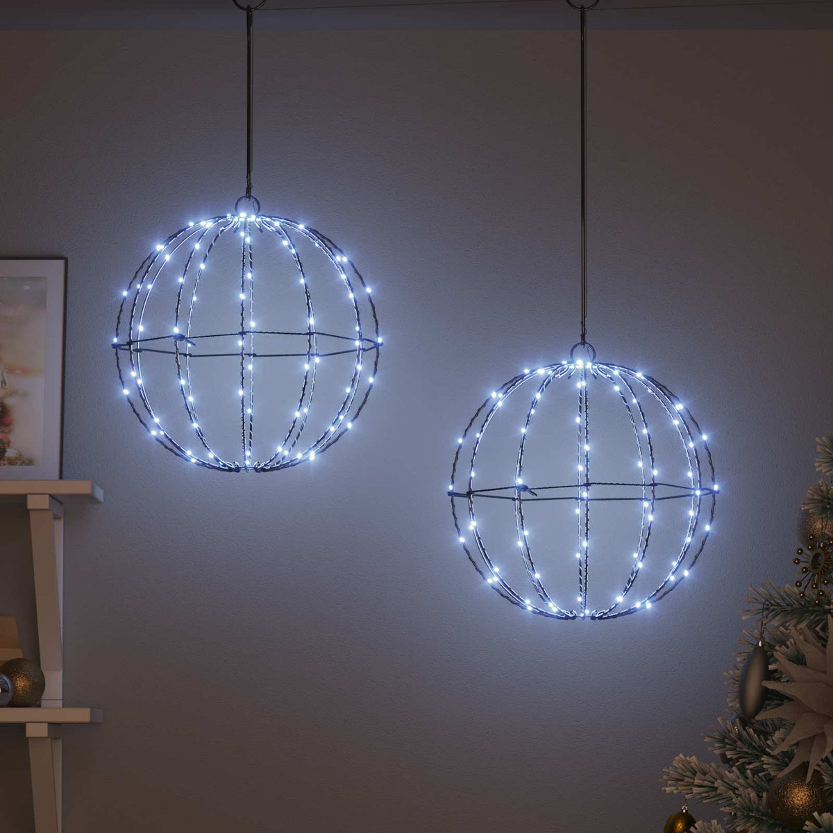 vidaXL Christmas Finial Light 2 pcs 192 LEDs Cool White 3