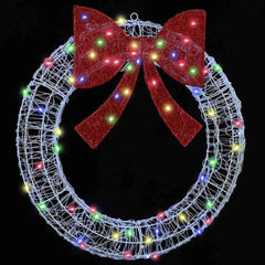 vidaXL Wreath 60 LEDs Multicolour 76 x 76 x8.5 cm Acrylic 4