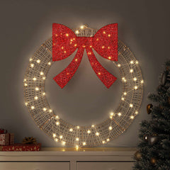 vidaXL Wreath 60 LEDs Warm white 76 x 76 x 8 cm PET 1