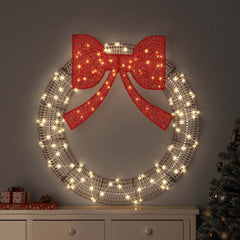vidaXL Wreath Warm white 75 x 75 x 8 cm PET 60 LEDs