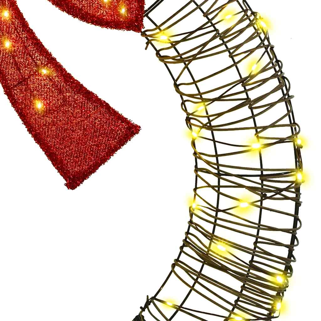 vidaXL Wreath 80 LEDs Warm white 90 x 90 x 9 cm Rattan 6