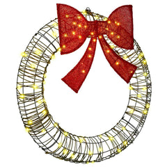 vidaXL Wreath 80 LEDs Warm white 90 x 90 x 9 cm Rattan 2