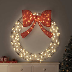 vidaXL Wreath Warm white 75 x 75 x 8 cm PET 60 LEDs