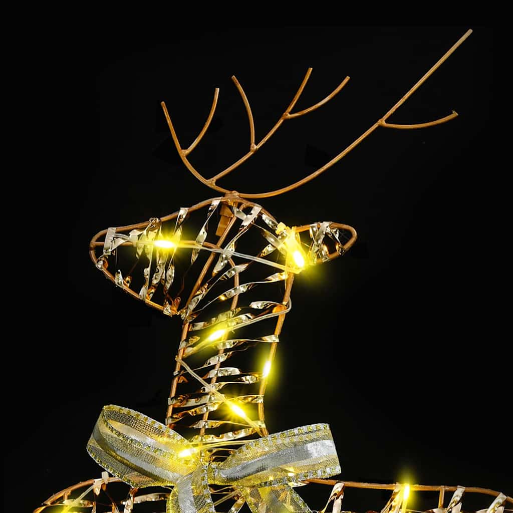 vidaXL LED Reindeers 2 pcs 40 LEDs Warm White 44 x 18 x 65.5 cm PET 6