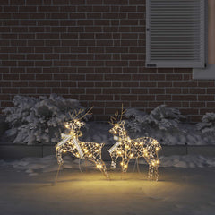 vidaXL LED Reindeers 2 pcs 40 LEDs Warm White 44 x 18 x 65.5 cm PET 3