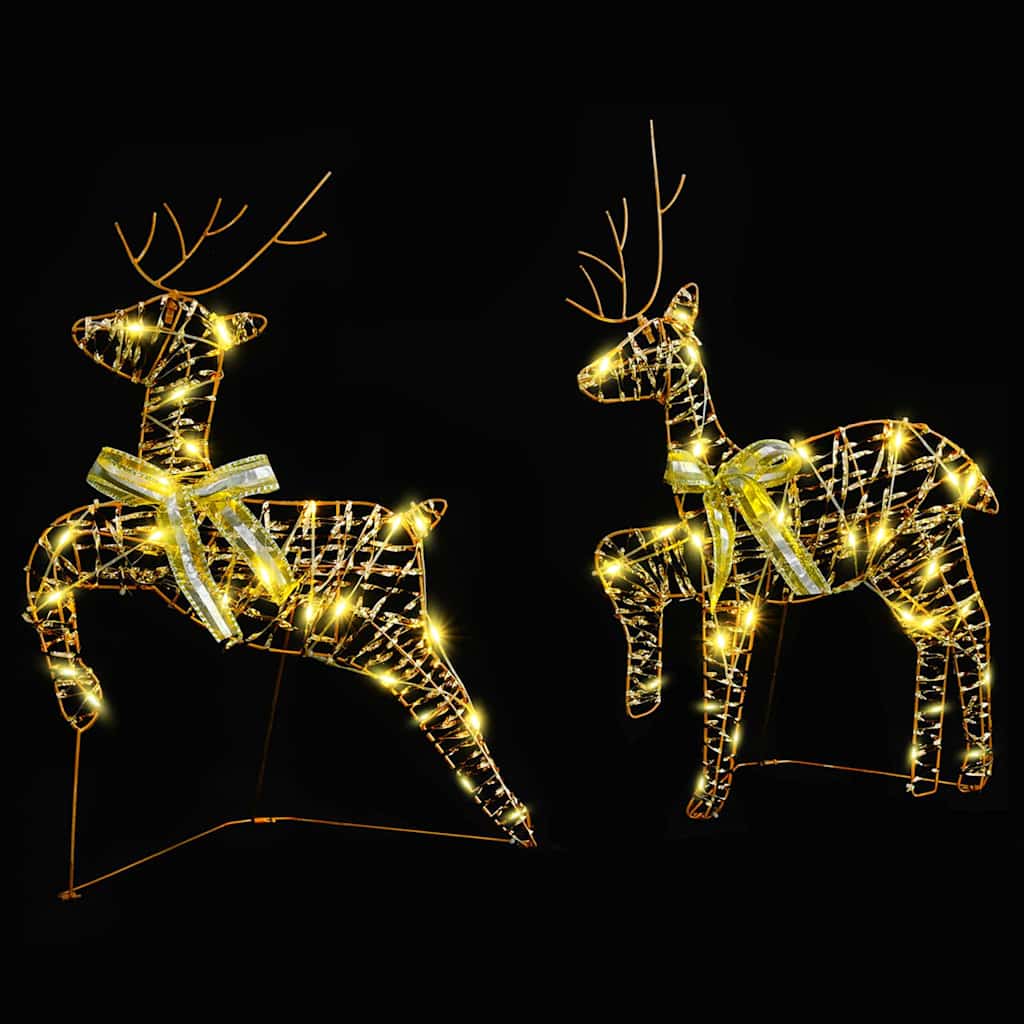 vidaXL LED Reindeers 2 pcs 40 LEDs Warm White 44 x 18 x 65.5 cm PET 4