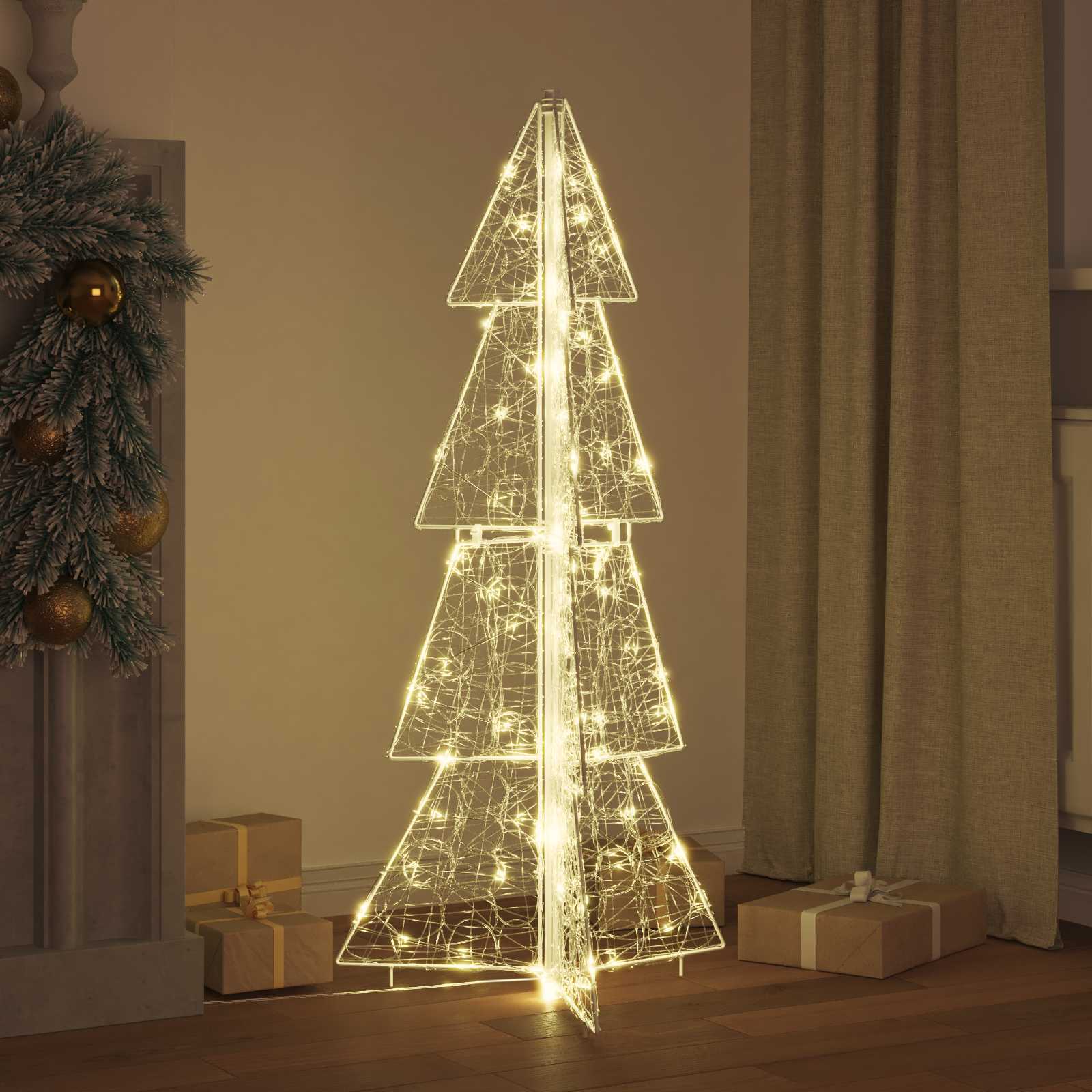 vidaXL Christmas Tree 100 LEDs Warm White 120 cm Acrylic 3