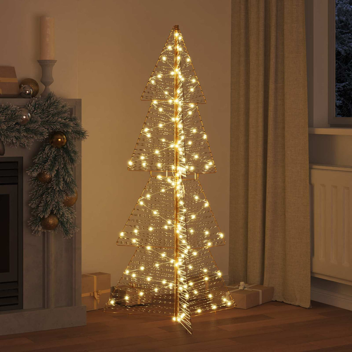 Christmas Tree Warm White PET 100 LEDs Gold PET