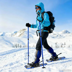vidaXL 3 in 1 Snowshoes Blue and Black 78.5 x 22 cm Aluminum and HDPE 1