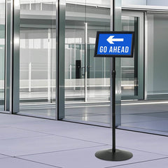 vidaXL Pedestal Poster Stand Height Adjustable Silver A4 PVC and Steel 4