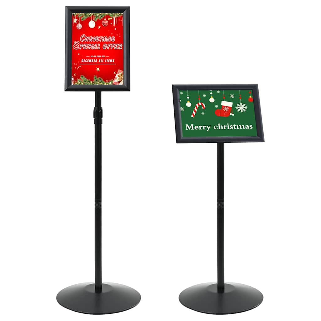 vidaXL Pedestal Poster Stand Height Adjustable Silver A4 PVC and Steel 3