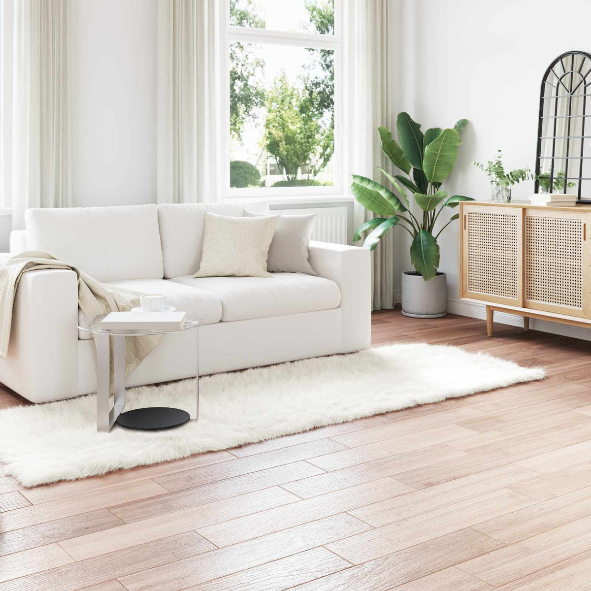 vidaXL Faux Sheepskin Rug TAFALLA Polyester White