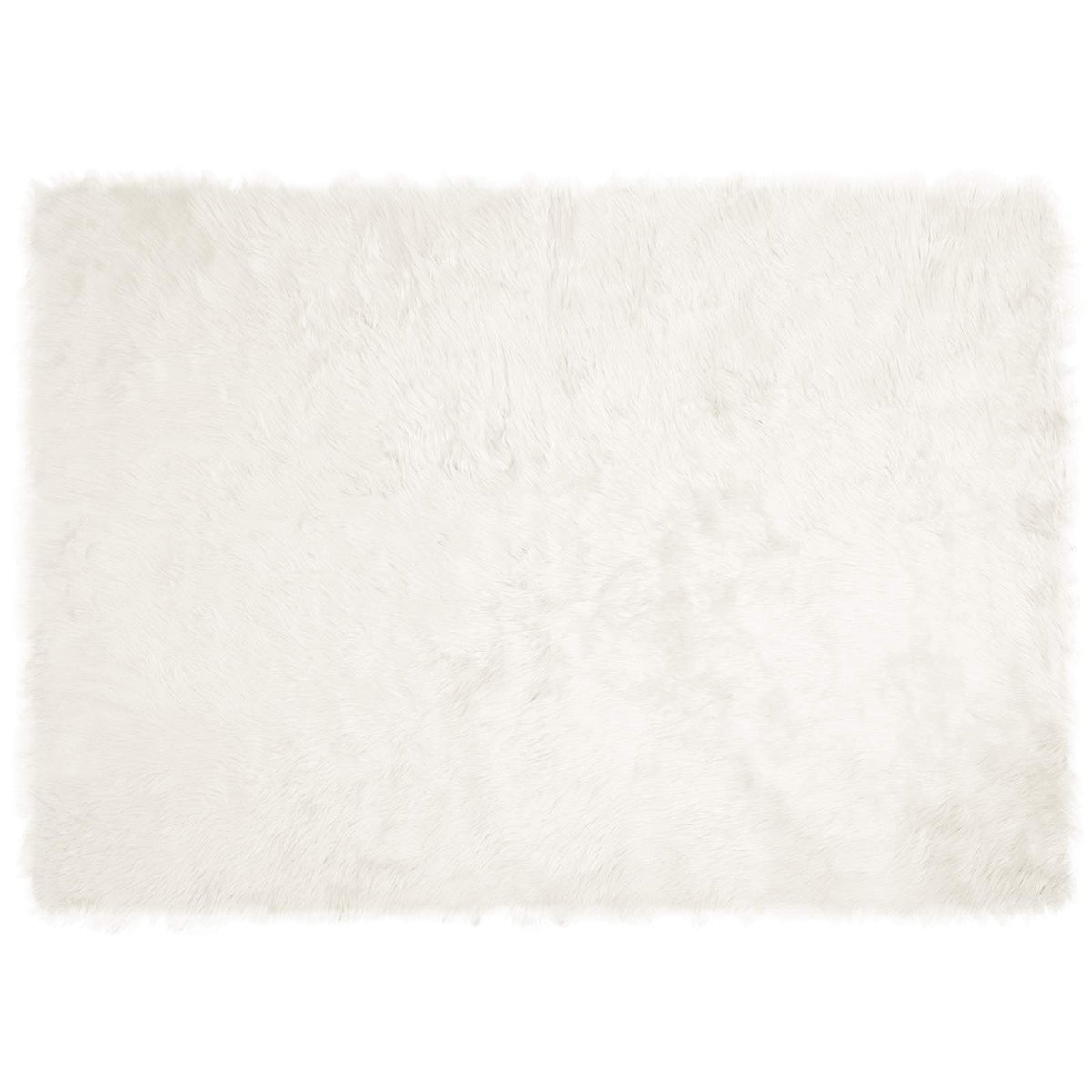 Faux Sheepskin Rug TAFALLA Polyester White 140 x 200 cm