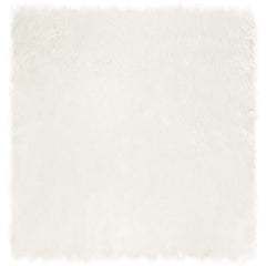 vidaXL Faux Sheepskin Rug TAFALLA White 120 x 120 cm Polyester 2