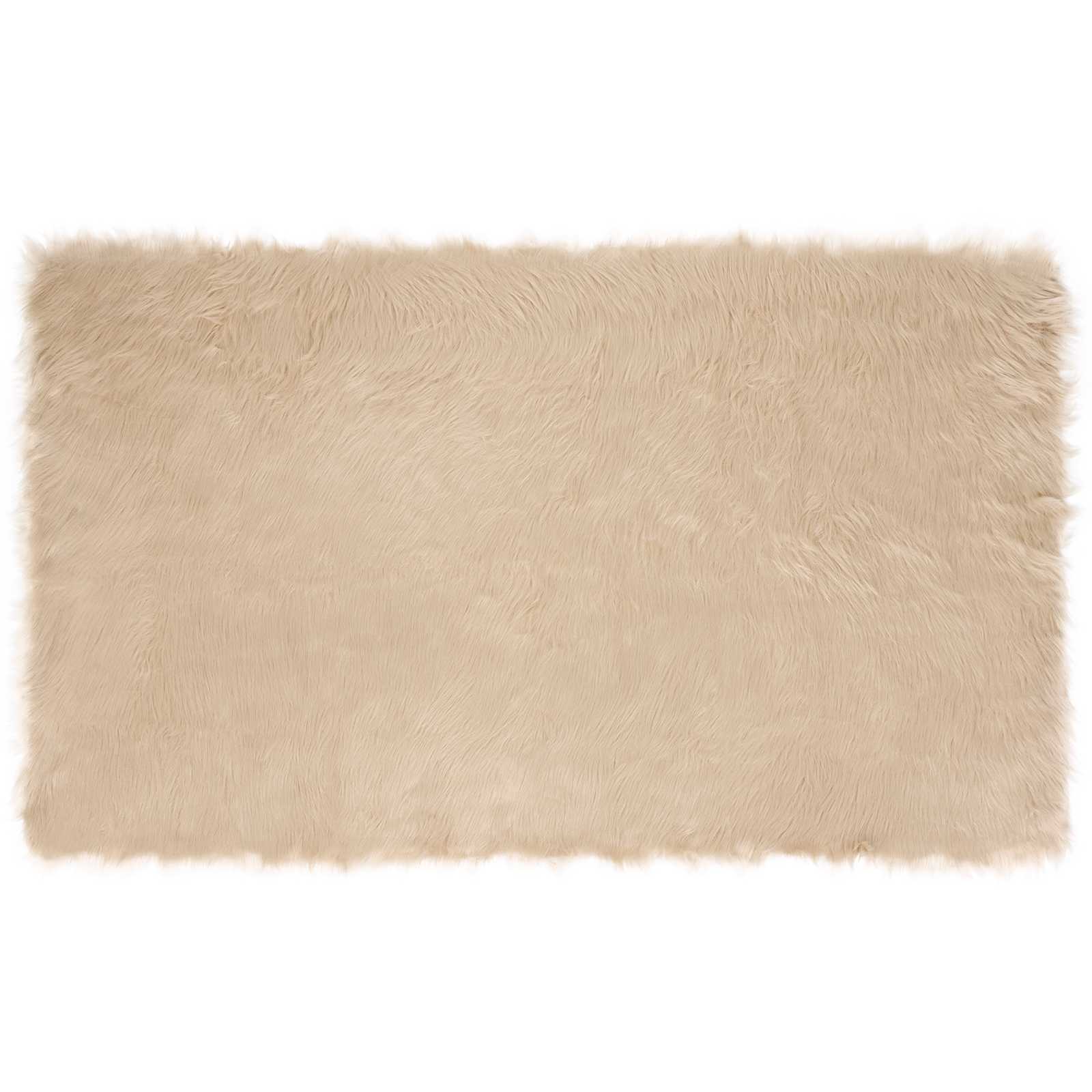 vidaXL Faux Sheepskin Rug TAFALLA Beige 100 x 200 cm Polyester 2