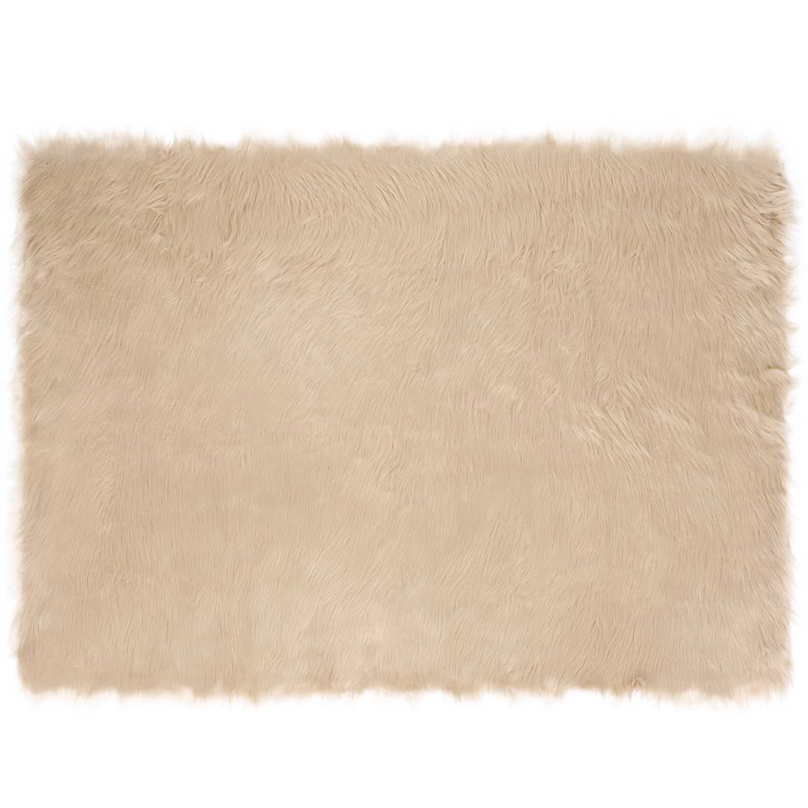 vidaXL Faux Sheepskin Rug TAFALLA Beige 120 x 170 cm Polyester 2