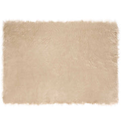 vidaXL Faux Sheepskin Rug TAFALLA Beige 120 x 170 cm Polyester 2