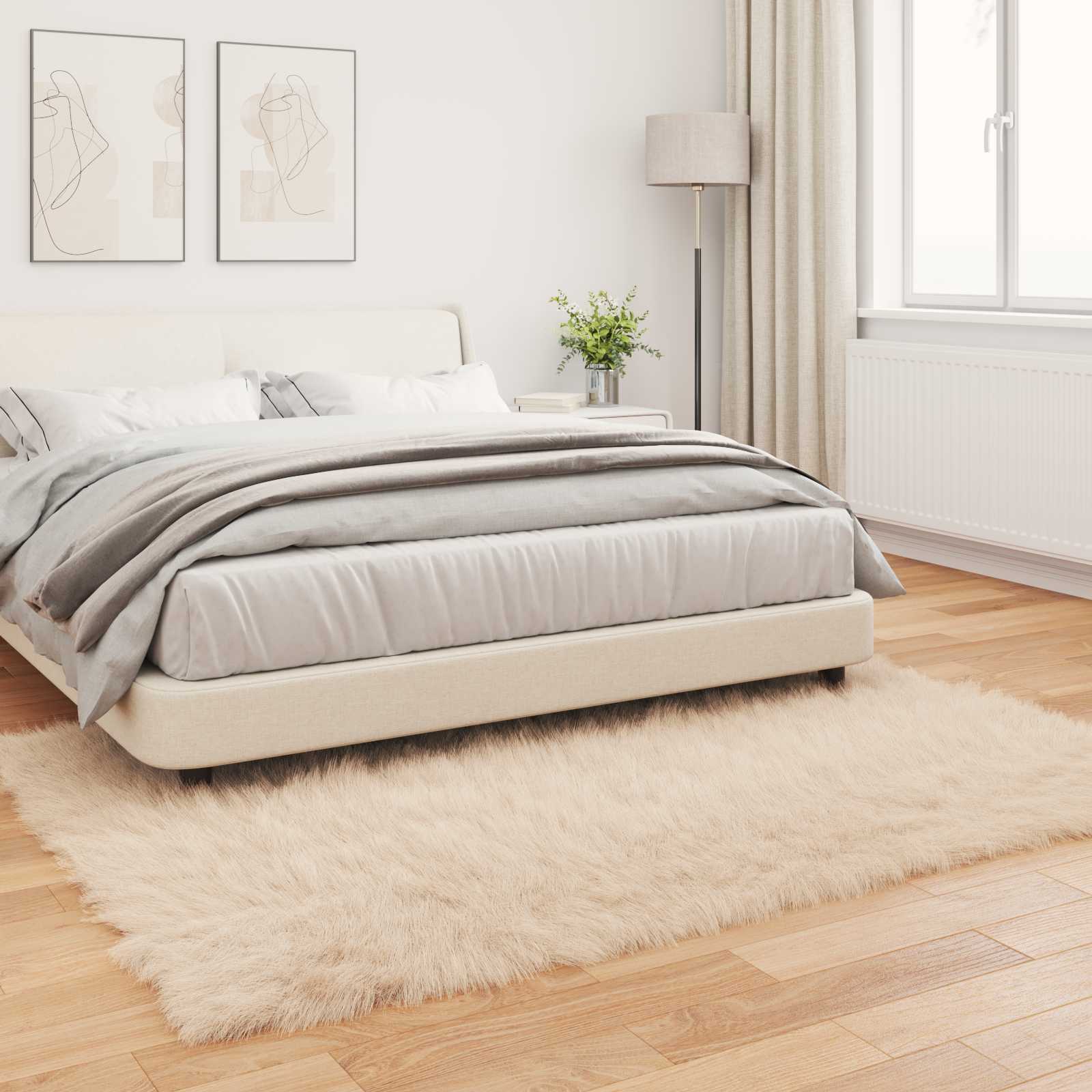 vidaXL Faux Sheepskin Rug TAFALLA Beige 160 x 230 cm Polyester 4