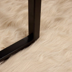 vidaXL Faux Sheepskin Rug TAFALLA Beige 200 x 200 cm Polyester 5