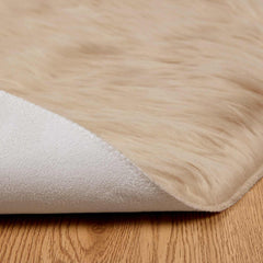 vidaXL Faux Sheepskin Rug TAFALLA Beige Ø 200 cm Polyester 6