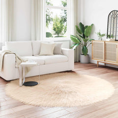 vidaXL Faux Sheepskin Rug TAFALLA Beige Ø 200 cm Polyester 1