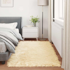 vidaXL Faux Sheepskin Rug TAFALLA Cream 100 x 200 cm Polyester 4