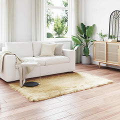 vidaXL Faux Sheepskin Rug TAFALLA Cream 120 x 170 cm Polyester 1