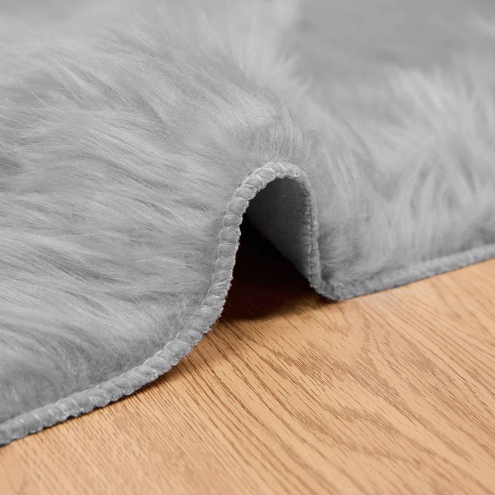 vidaXL Faux Sheepskin Rug TAFALLA Grey 80 x 250 cm Polyester 5