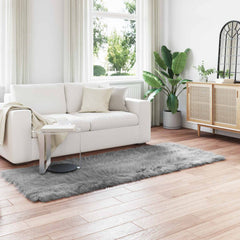 vidaXL Faux Sheepskin Rug TAFALLA Grey 80 x 250 cm Polyester 1