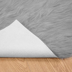 vidaXL Faux Sheepskin Rug TAFALLA Grey 100 x 200 cm Polyester 6